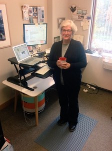 Dawn Bazely at her standing desk