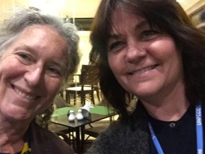 Ellie Perkins (R) and Irena Creed (L) at week 2 of COP22. Photo Credit: Irena Creed. 