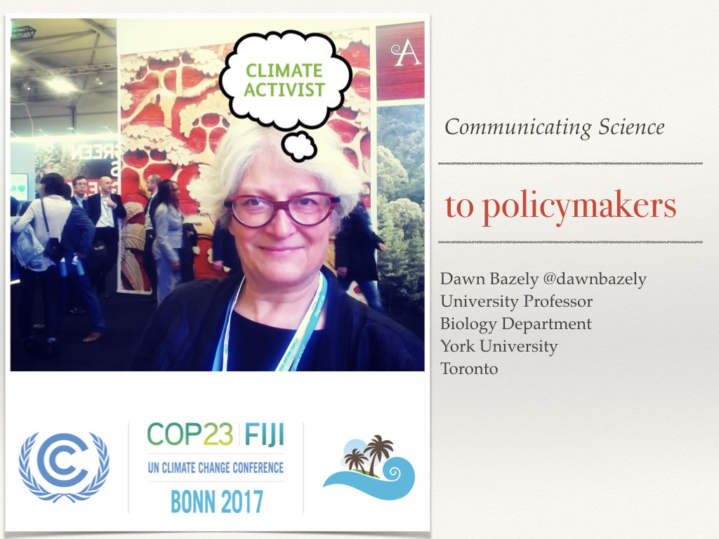 Slide 1 of my talk on communicating your science to policymakers