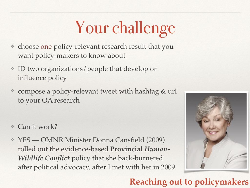 Your challenge/homework Slide 17 of my talk on communicating your science to policymakers