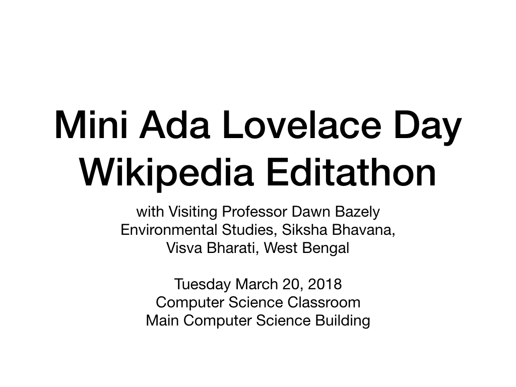 Wikipedia Editathon Slide 1
