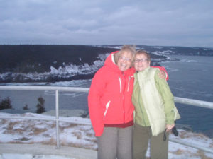 Biology professors Dawn Bazely and Luise Hermanutz in Newfoundland